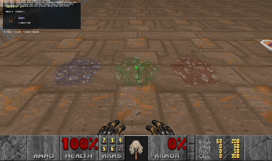 Color-matched finishing foam on Doom surfaces.