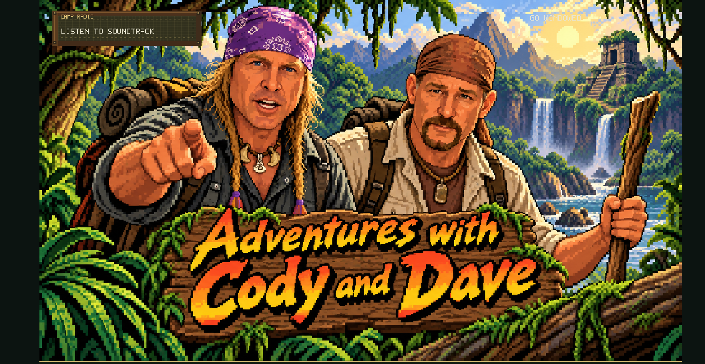 The title screen for Adventures with Cody and Dave.